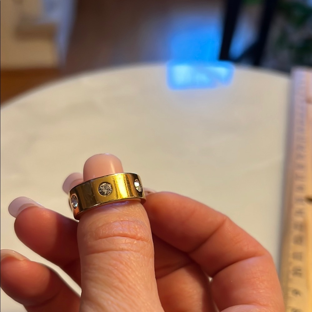Kurt Geiger Gold Ring with Gemstones - Picture 2 of 6